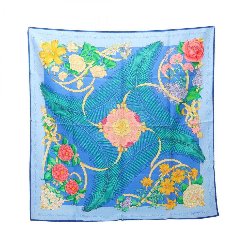 HERMES Blue Silk Scarf